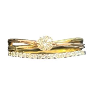 K18Pt900 ダイヤモンド付き　リング